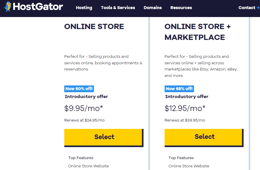 Hostgator eCommerce Hosting